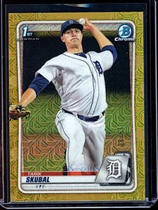 Bowman Chrome #BCP108 2020 Tarik Skubal Gold Mojo Refractor Rookie #19/50 - Imagen 1 de 2