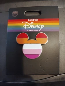 Disney Mickey Ears Icon Lesbian Pride Flag Pin Rainbow Collection Disney Pin New - Picture 1 of 2