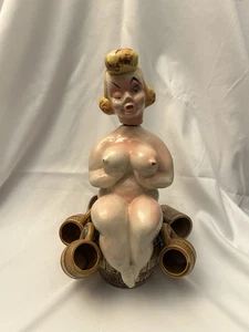 RARE Vintage 1950’s Risque "Naked Lady on Barrel" Decanter with 6 Cups / Japan - Bild 1 von 11