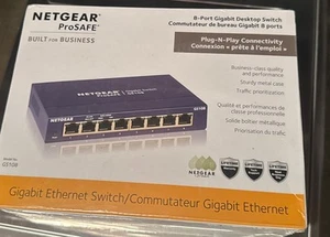 NETGEAR GS108 ProSafe (GS108-400NAS) 8 Port Standalone Gigabit Ethernet Switch - Picture 1 of 2