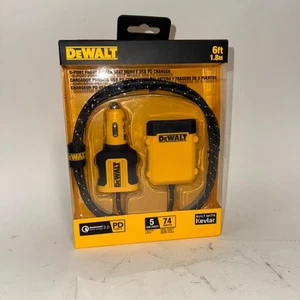 Nuevo cargador de coche DEWALT DXMA1410475 141 0475 DW2 negro/amarillo 5 puertos USB - Imagen 1 de 2