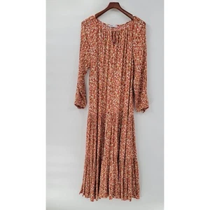 Sonoma Kleid Damen XXL rot Blumen Stufen fließend Cottagecore Prairie Boho Maxi - Bild 1 von 21