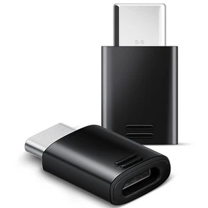Adaptador Micro-USB hembra a USB tipo C carga y sincronización - Negro - Imagen 1 de 5