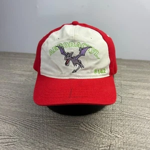 Vintage 90s Aerodactyl Pokemon Hat Cap Strap Back Adjustable YOUTH Red Videogame - Picture 1 of 7