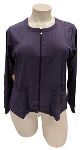 Vera Bradley - Heather Navy, Full Zip Long Sleeve Scrub Top Jacket V8109 - Picture 1 of 13