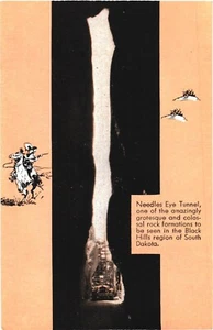 Black Hills South Dakota Needles Eye Tunnel Rock Formation Vintage Postcard - Picture 1 of 2