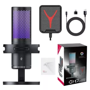RGB USB Condenser Microphone Record Gaming Mic for iPhone 16 15 Samsung PS4/5 PC - Picture 1 of 20