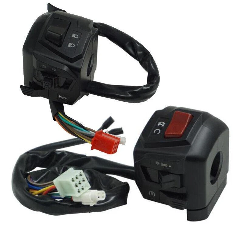 2x Interruptor de control de manillar de motocicleta 7/8" luz de señal de giro de bocina izquierda y derecha Foto 1 de 4