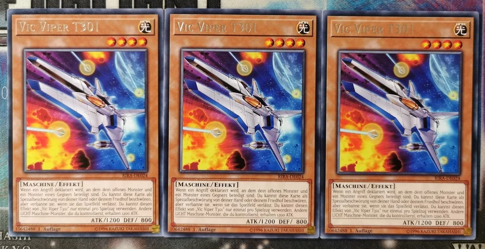 3x VIC VIPER T301 RIRA-DE024 RARE DEUTSCH 1.Auflage Playset NM Yu-Gi-Oh! - Bild 1 von 1