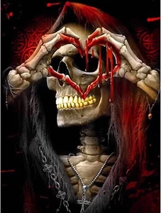 Halloween Diamond Painting Kits for Adults Beginners - 5D DIY Skeleton Full Dril - Picture 1 of 6