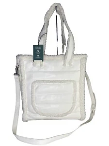 Aspen Sherpa Large Tote Crossbody Purse Bag Comfy Luxury Ivory - Picture 1 of 19