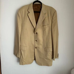 Ravazzolo Blazer Sport Coat Wool Silk Made in Italy Tan Brown Mens 60L - Picture 1 of 14
