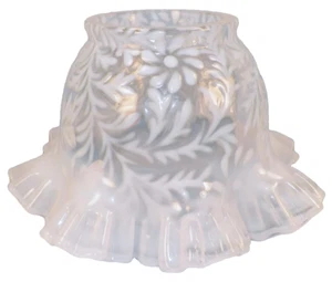 Fenton Daisy & Fern Lamp Shade Opalescent in OB 4in Fitter Double Crimped VTG - Picture 1 of 9