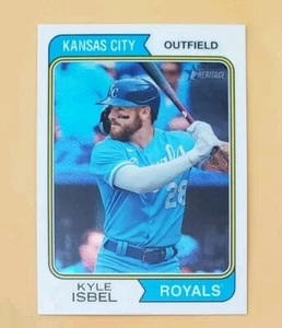 2023 Topps Heritage Chrome 1/999 Kyle Isbel #535 High Number First Print SP - Picture 1 of 4