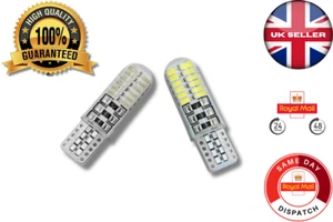 2X SILICONE COB T10 W5W 501 AMBER "YELLOW" LED BULB 12v Error Free Fast Dispatch - Picture 1 of 11