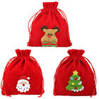3 Pcs Cloth Christmas Candy Bag Cookie Gift Bags Fabric Santa Sacks