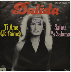 sp.dalida ti amo/salma ya salama . vinyle single 7" ex. 