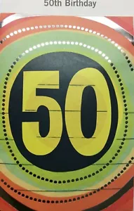 Tarjeta de cumpleaños 50 ""3D emergente"" tarjeta interior, edad 50 sello 50E - Imagen 1 de 4