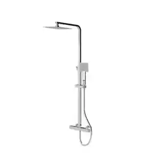 Aquas Square Bar Mixer Shower Complete with Shower And Riser DualHead - Chrome - Picture 1 of 2