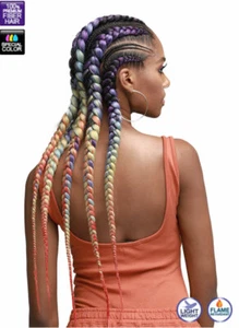 137cm Rosa/Viola / Verde/Unicorno Lungo Alto Qualità Meglio Di Xpression Trecce - Foto 1 di 13
