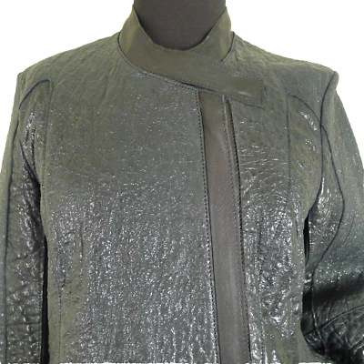 CHAQUETA DE CUERO HELMUT LANG Runway NEGRA Verde CRISTAL M BLAZER Motocicleta Nueva Foto 1 de 4