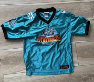 RARE! Stitch Invaders Disney Football Jersey Kids Unisex Turquoise Patch Size (m - Picture 1 of 15