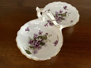 Hammersley Victorian Violets 9" Nuts And Candy Dish Bone China England - Picture 1 of 10