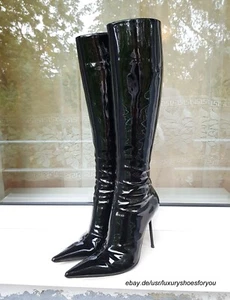 GIANMARCO LORENZI Black Patent Leather Boots gr. EUR 37 - Bild 1 von 6