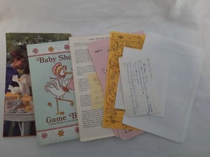 Fun 70/80/90's Vintage Hallmark & Amscan Baby Shower Game Books Partially Used - Picture 1 of 12