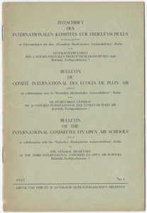 Boletín 1935 Comité Internacional de Escuelas al Aire Libre - Educación Europa - Imagen 1 de 1