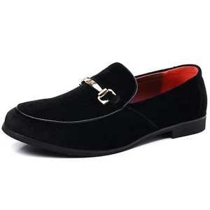 🔥 COSIDRAM Herren Wildleder Halbschuhe - Schwarz 8,5 - Luxus Kette Elegante Schuhe | Hochzeit - Bild 1 von 2