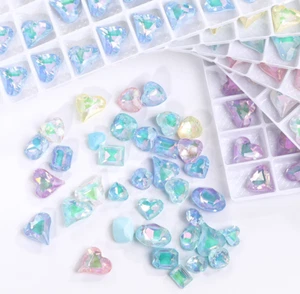 Material láser de alta calidad cristal estrás varias formas joyas de pedrería piedras - Imagen 1 de 12
