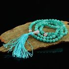 8 mm Amazonite 108 Beads Mala with Rose Quartz Partition Meditation Prayer Beads