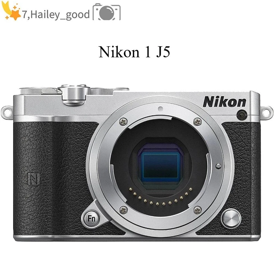 Nikon 1 J5 spiegellose Digitalkamera, 20,8MP silber&schwarzes Gehäuse Autofokus - Bild 1 von 4