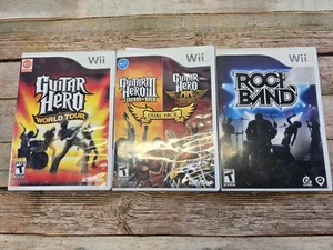 Nintendo Wii Games Lot - Guitar Hero World Tour and III - Rock Band - Picture 1 of 3