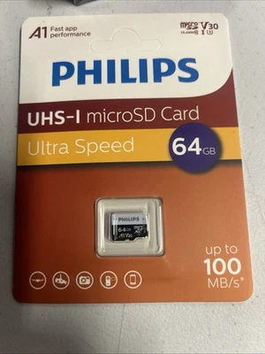 PHILIPS UHS-I MicroSD Card Ultra Speed 64GB FM32TF064B/93 - Image 1 of 2