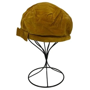 Roos Bros California Vintage Women’s Hat 50s Mid Century Golden Velvet Beret - Picture 1 of 10
