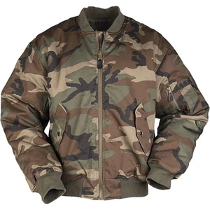 MA1 ARMY STYLE FLIGHT BOMBER PILOT MILITARY MENS JACKET US WOODLAND CAMO S-3XL - Picture 1 of 7
