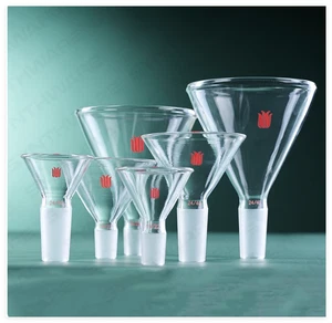 Lab glass Jointed Powder Funnel Short Stem 24/40 organic Chemistry with OD 50mm - Picture 1 of 4