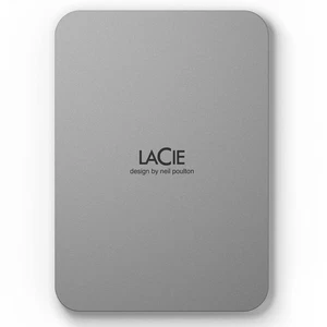LaCie Mobile Drive Moon, 4TB, External Hard Drive Portable, Silver, USB-C 3.2, P - Picture 1 of 8
