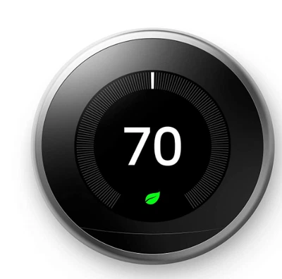 Google Nest Learning Smart Wi-Fi Thermostat STAINLESS STEEL T3007ES - Image 1 of 4