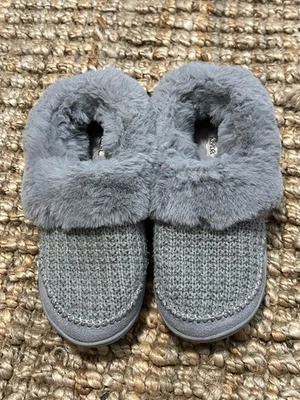 Zapatillas KOOBA Gris Piel Sintética Tejido Peludo Casa Zapatos Mujer’s L 8-9 Foto 1 de 4