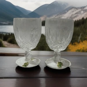 WATERFORD CRYSTAL GLASSES SET OF 2 COLLEEN PORT SHORT STEM GOBLET 5.25” TALL - Picture 1 of 9