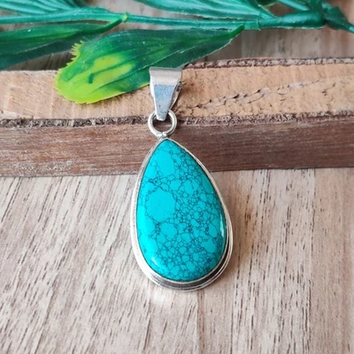 Hermoso Colgante Turquesa Plata de Ley 925 Estilo Único Regalo Colgante PG8078 Foto 1 de 4