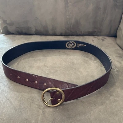 Gap Jeans Mujer Cinturón Cuero Marrón con Hebilla Dorada 38" Largo Foto 1 de 3