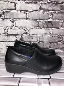 Dr. Scholl’s Careers Black Leather Slip On Work Clog Shoes Women Sz 10M US/41EU - Picture 1 of 18