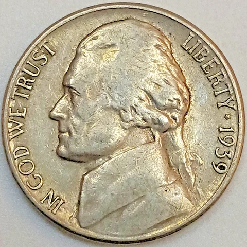 1939-S Jefferson Nickel- Better Date & Grade VG/F Stock Photo* Cover