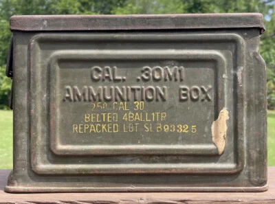 ORIGINAL WW2 REEVES U.S. FLAMING BOMB .30M1 AMMO AMMUNITION BOX - Image 1 of 4