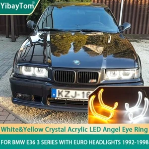 LED Crystal Angel eyes DRL DTM U Shape For BMW E36 3 Series with xenon 1992-1998 - Picture 1 of 10