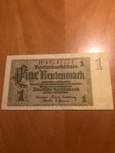 Rentenbankschein „Geldschein“ und Eine Rentenmark Berlin 30. Jan 1937 - Bild 1 von 2